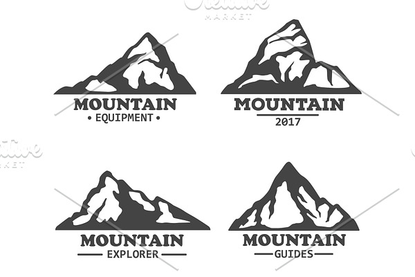 Isolated mountains logo or signs