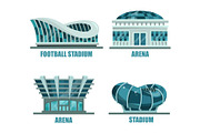 Glassware futuristic football or soccer stadium