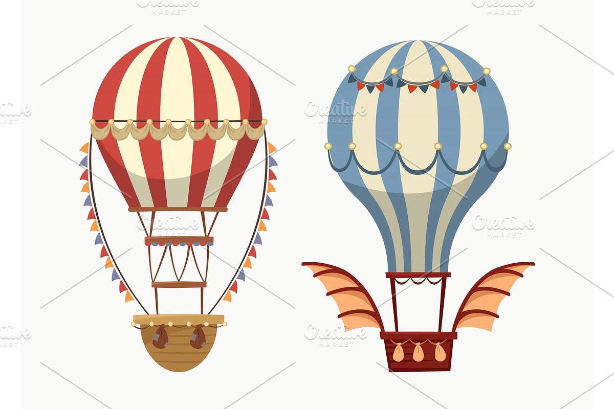 Transport air balloon with balance and lights in Illustrations - product preview 8