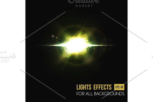 Sun light effects and abstract lens background