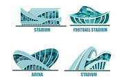 Exterior view on soccer or football stadium