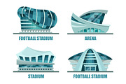 Facade architecture for soccer or football stadium