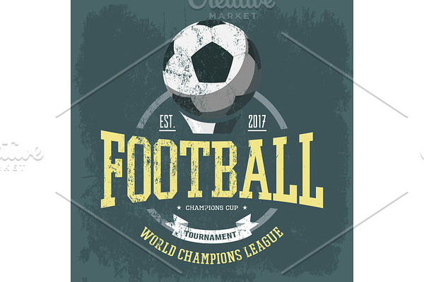 Soccer logo or football team emblem for t-shirt