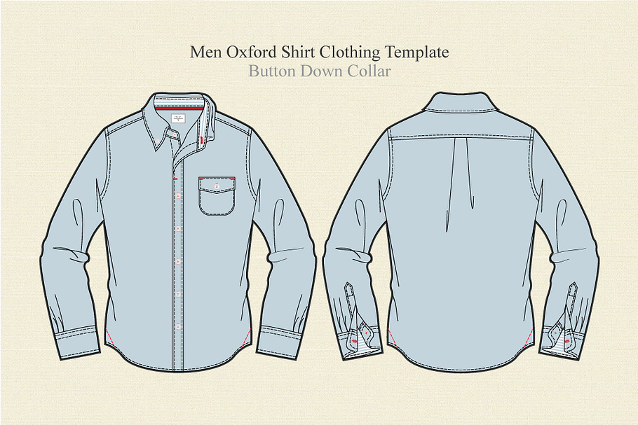 Men Oxford Shirt Clothing Template