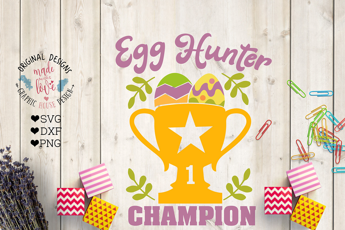 Egg Hunter Champion Cut File  in Illustrations - product preview 8