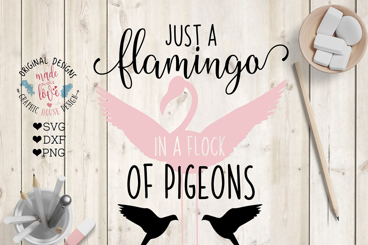 Just a Flamingo in a Flock  in Illustrations - product preview 8