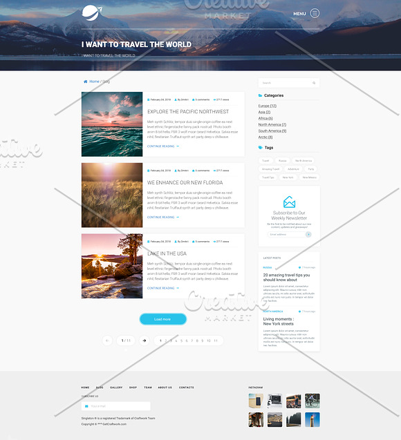 Travel Blog Theme in Website Templates - product preview 2