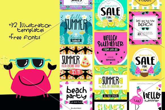 32 Instagram post-SUMMER sale in Instagram Templates - product preview 1