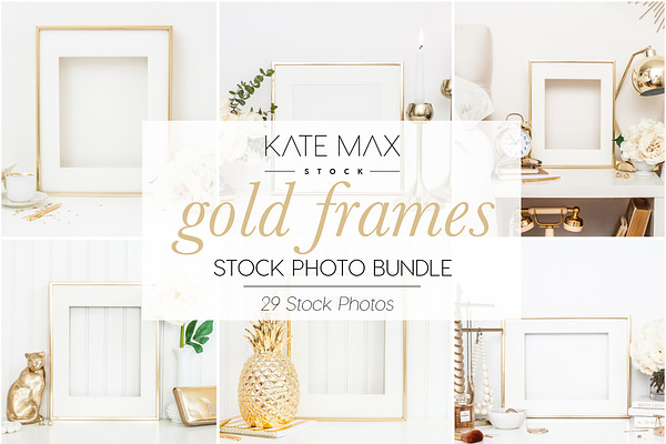 Gold Frames Stock Photo Bundle 
