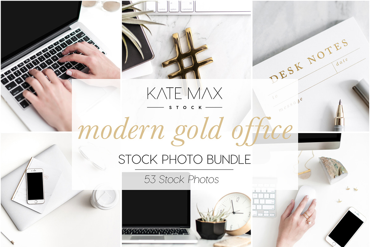 Modern Gold Office Stock Bundle  in Mobile & Web Mockups - product preview 8