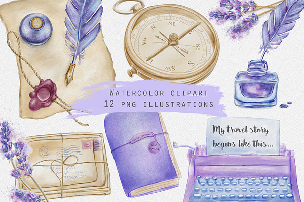 Lavender themed journal illustration