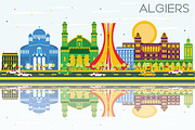 Algiers Skyline with Color Buildings