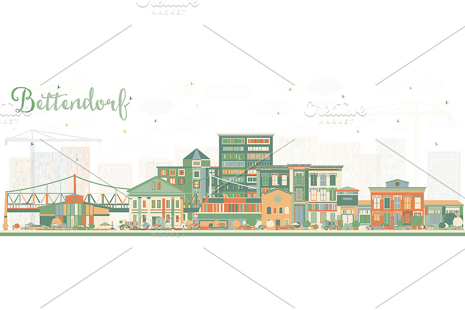 Bettendorf Iowa Skyline in Illustrations - product preview 8