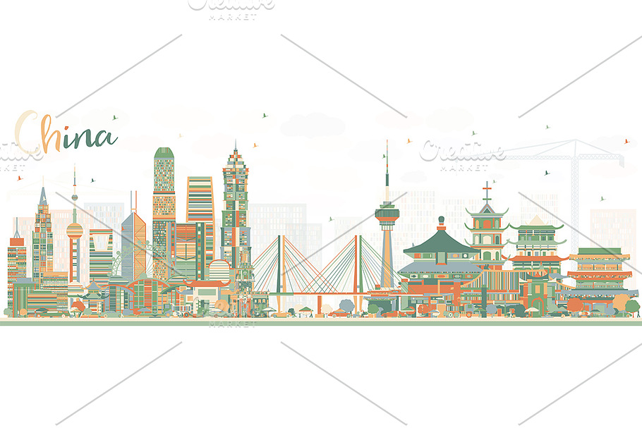 China City Skyline. in Illustrations - product preview 8