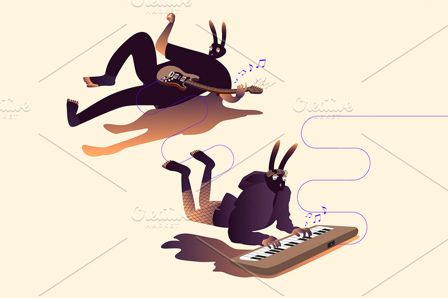 Illustration of surreal musicians in Illustrations - product preview 8
