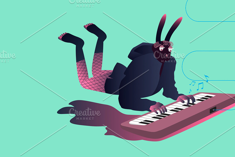 Illustration of surreal musicians in Illustrations - product preview 8