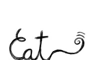 Illustration of hand drawn cat word