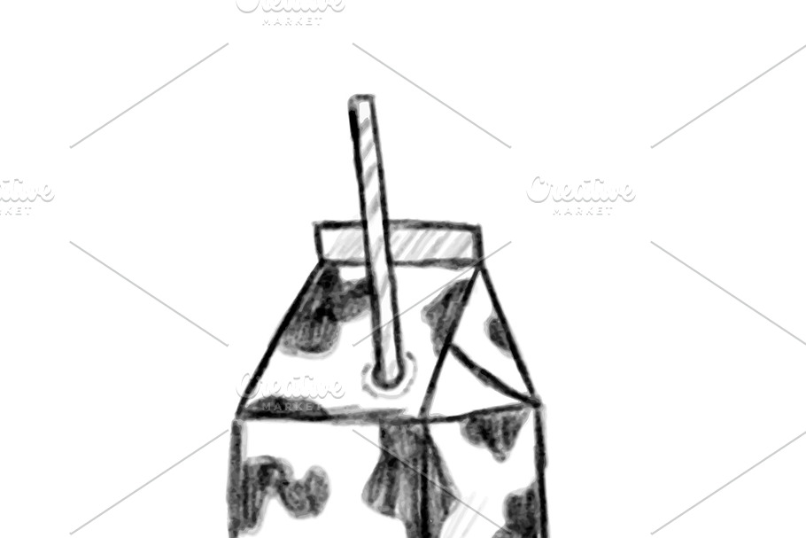 Illustration of hand drawn milk