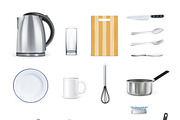 Icons set of kitchen utensils