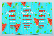 Watermelon party invitation template