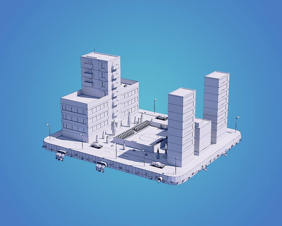 Low Poly City Block in Architecture - product preview 3