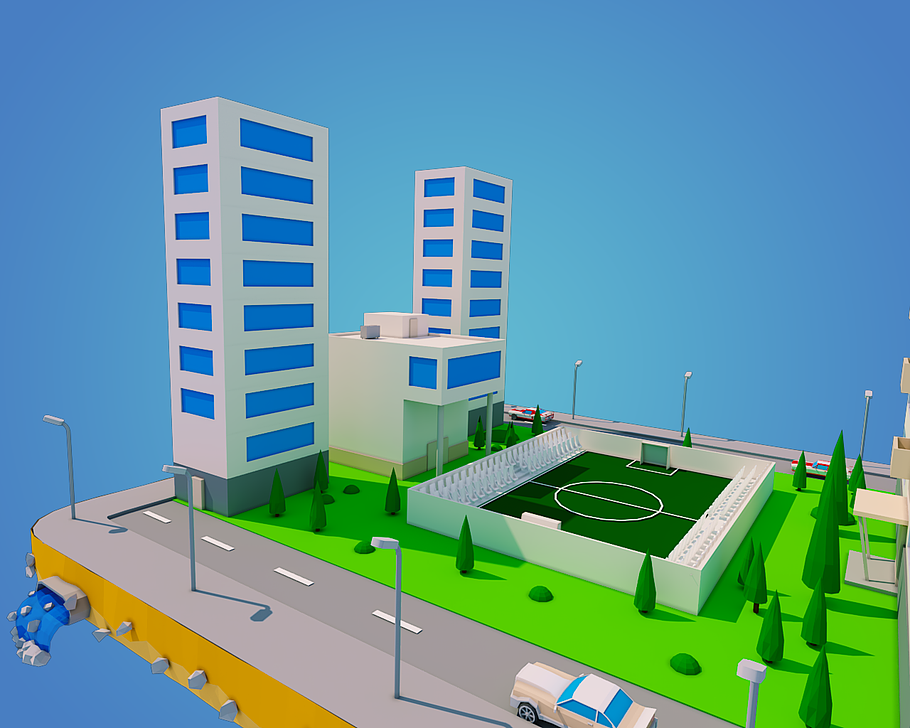 Low Poly City Block in Architecture - product preview 6