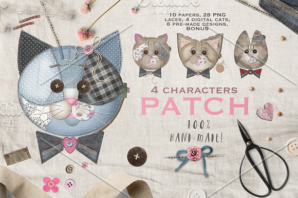 CATS ON PATCH  in Objects - product preview 1
