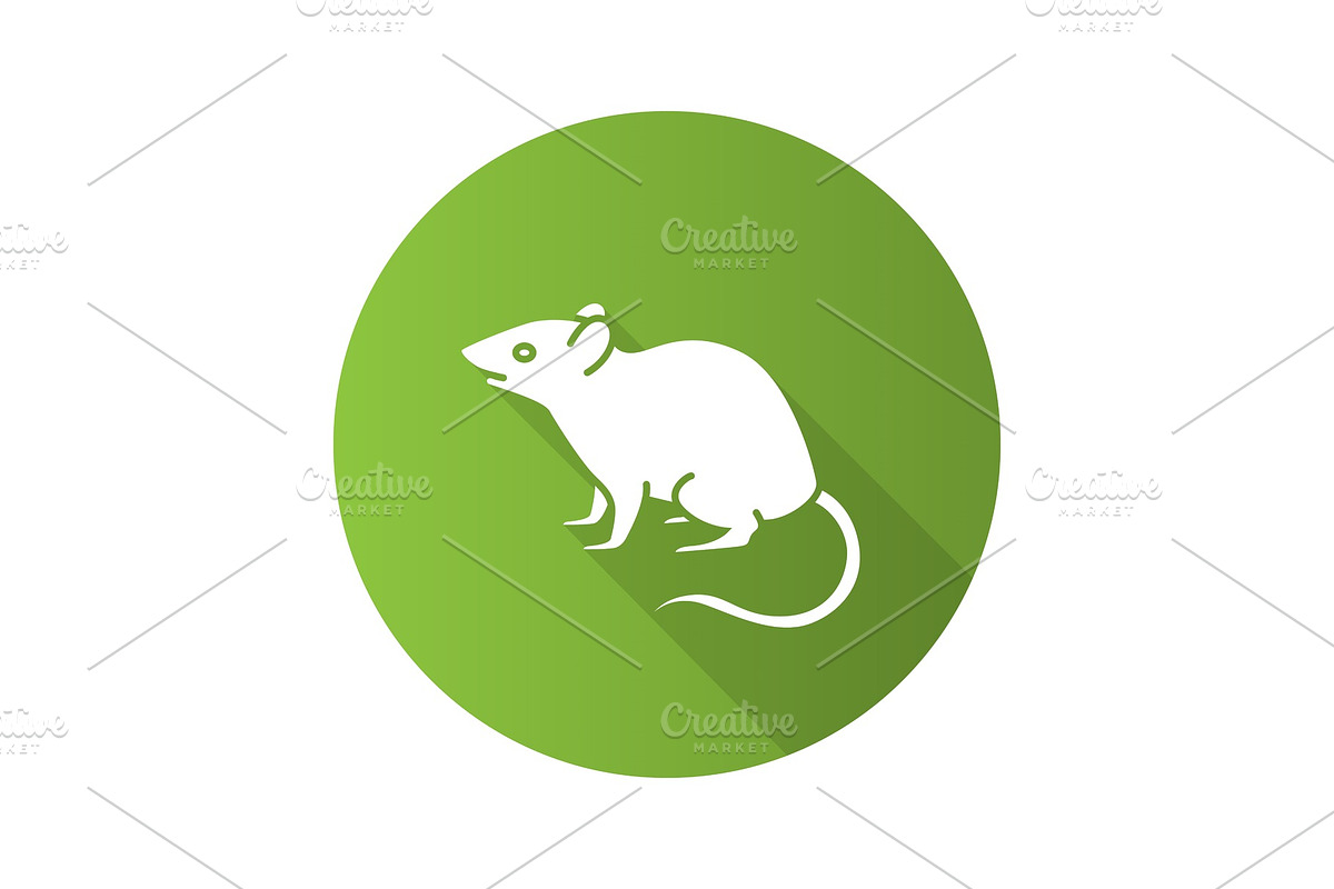 Mouse, rat flat design long shadow glyph icon in Graphics - product preview 8