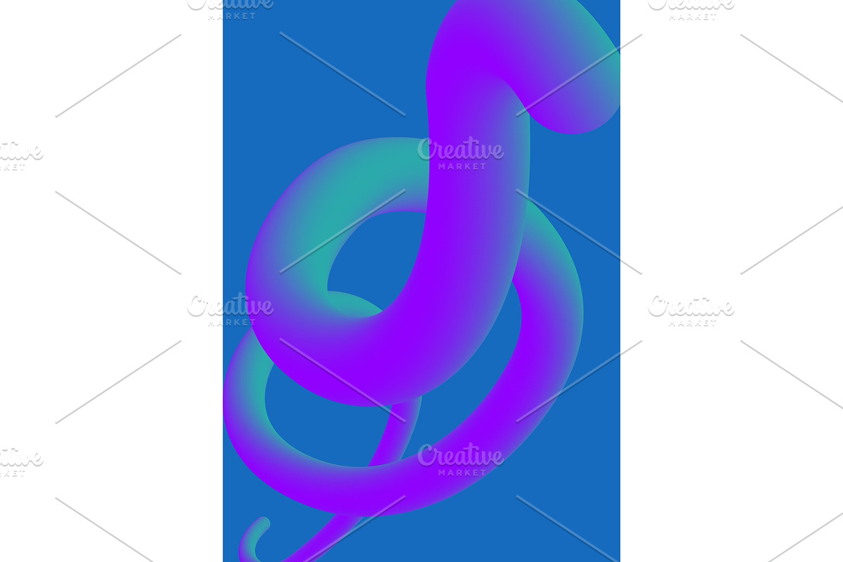 Fluid cover or poster design template. in Illustrations - product preview 8