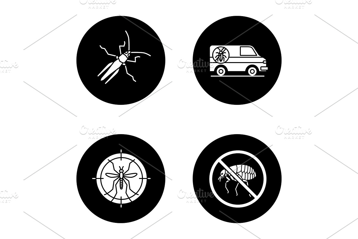 Pest control glyph icons set in Graphics - product preview 8