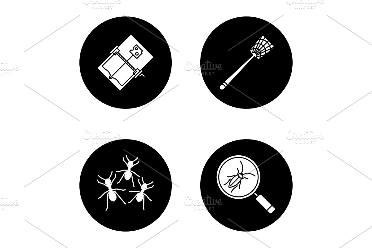 Pest control glyph icons set in Icons - product preview 8
