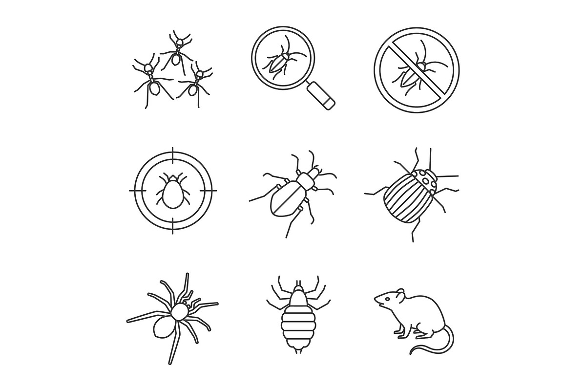 Pest control linear icons set in Graphics - product preview 8