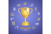 Motivation Concept with Golden Cup