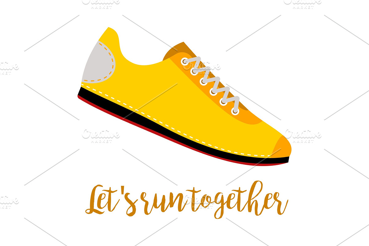 Shoes with text lets run together in Illustrations - product preview 8