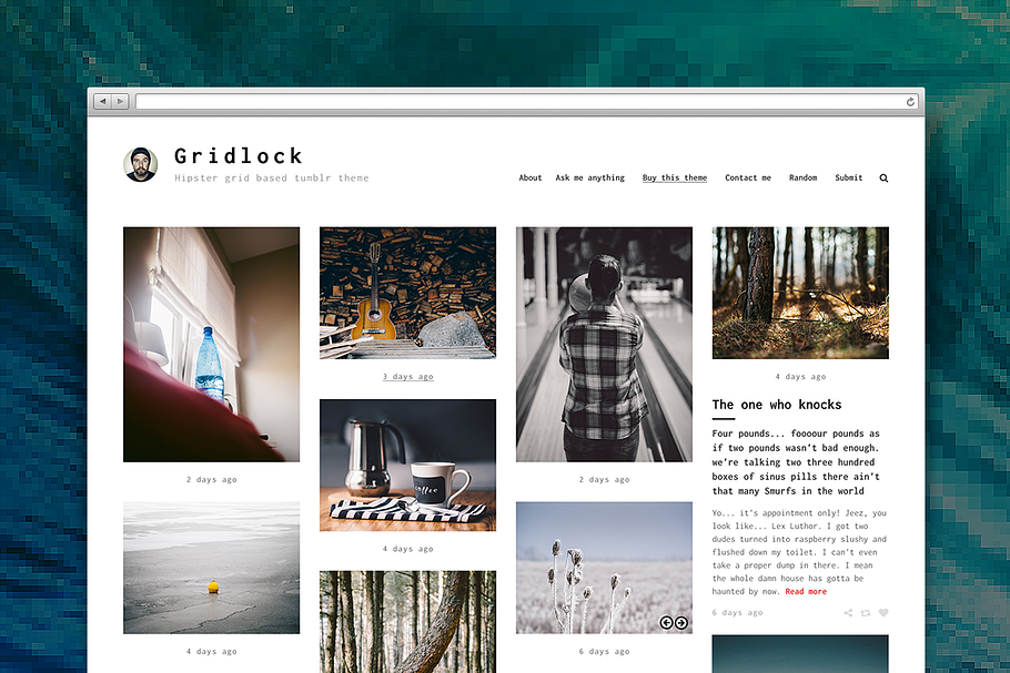 Gridlocked tumblr theme in Tumblr Themes - product preview 8