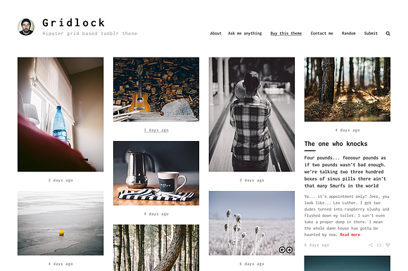 Gridlocked tumblr theme in Tumblr Themes - product preview 1