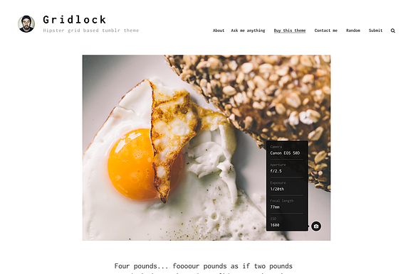 Gridlocked tumblr theme in Tumblr Themes - product preview 3