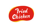 Fried Chicken vector inscription