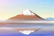 Mountain Fuji, morning panoramic.