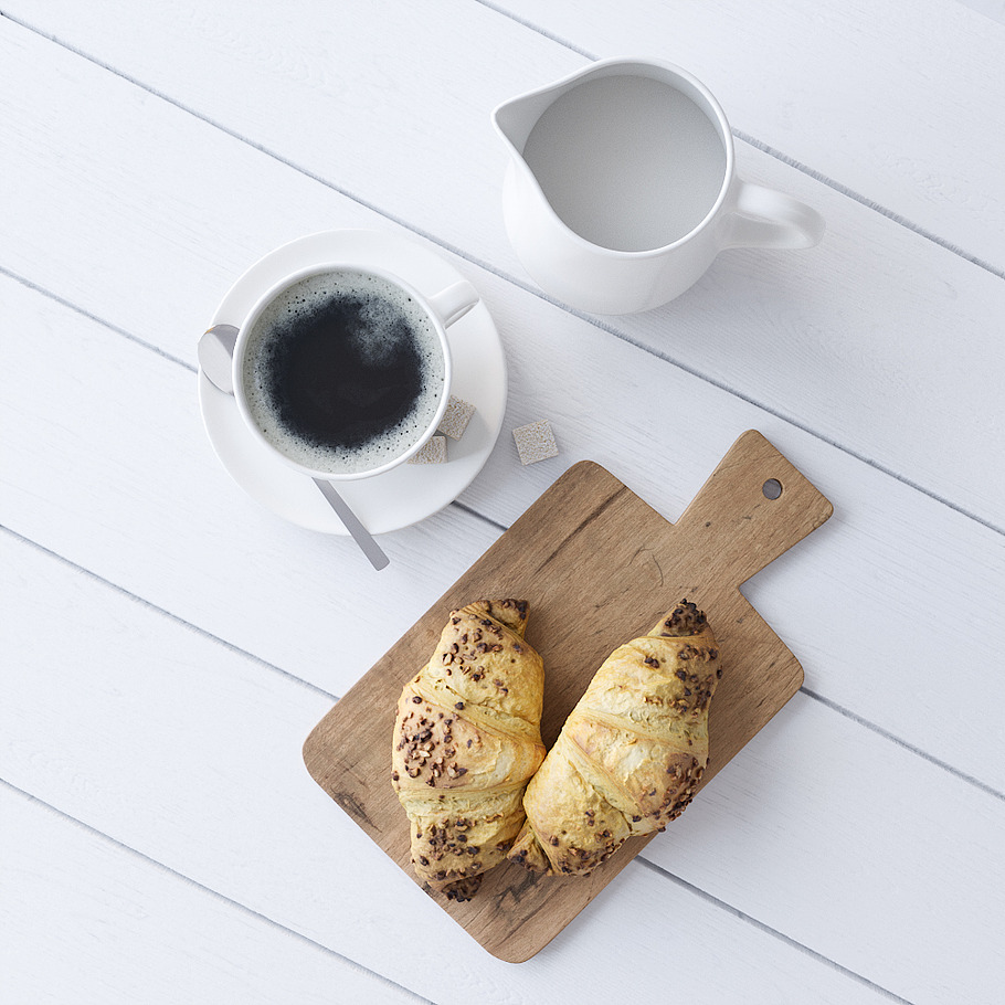 Decor Set Chocolate Croissant in Food - product preview 3