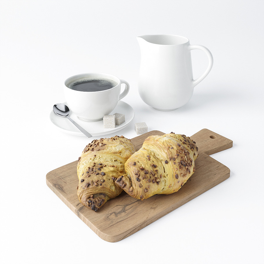 Decor Set Chocolate Croissant in Food - product preview 4