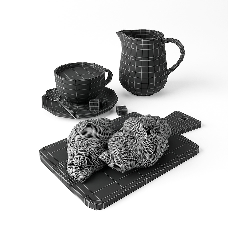 Decor Set Chocolate Croissant in Food - product preview 5