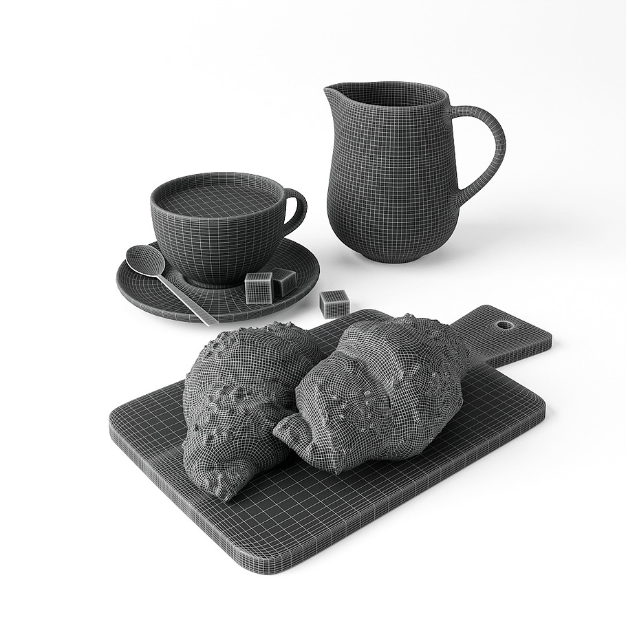 Decor Set Chocolate Croissant in Food - product preview 6