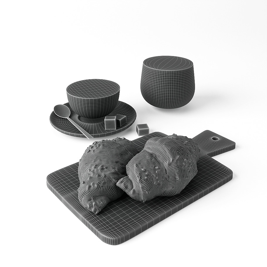 Decor Set Chocolate Croissant in Food - product preview 7
