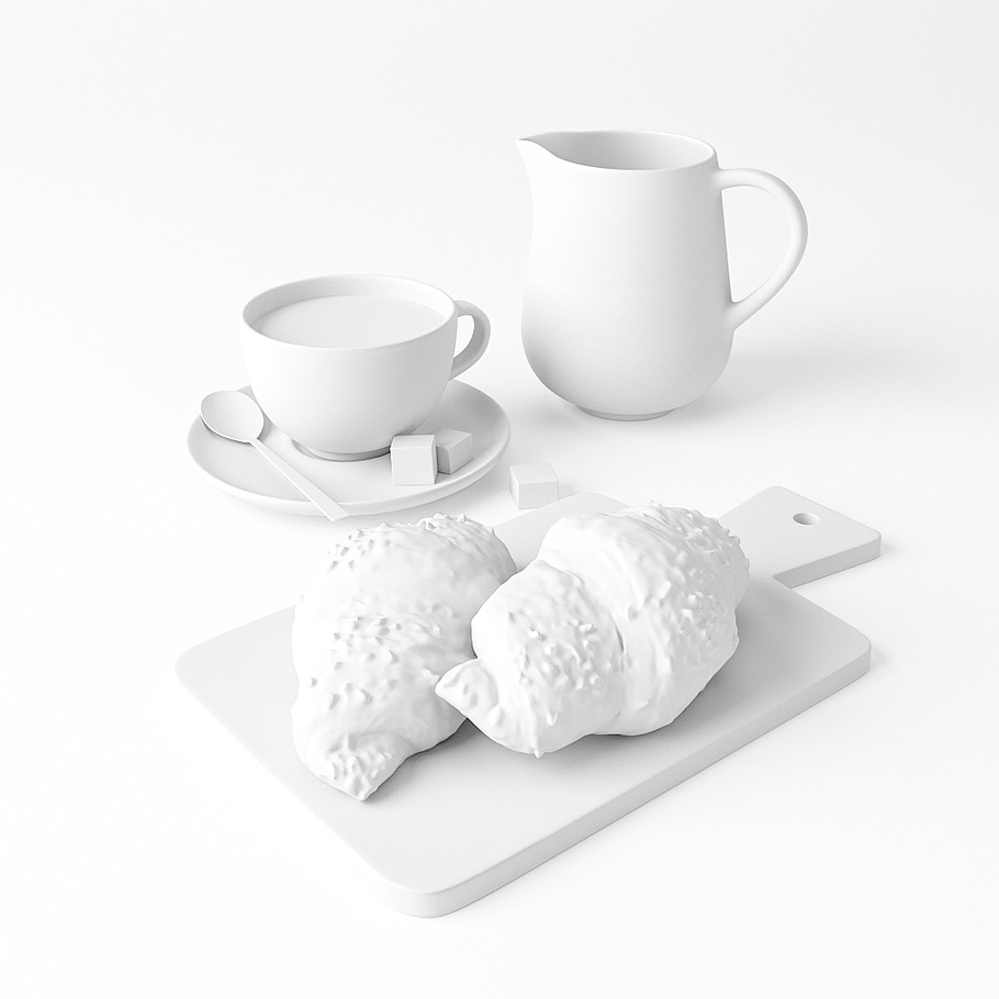 Decor Set Chocolate Croissant in Food - product preview 8