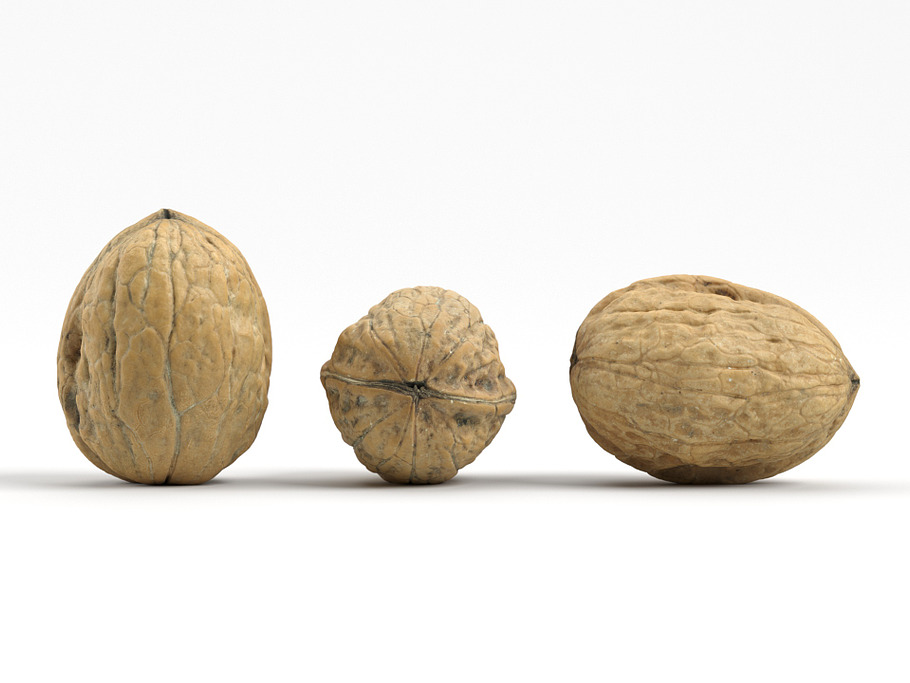 3 Different Photorealistic Walnuts in Food - product preview 1