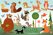 Woodland Animals Illustrated Graphic