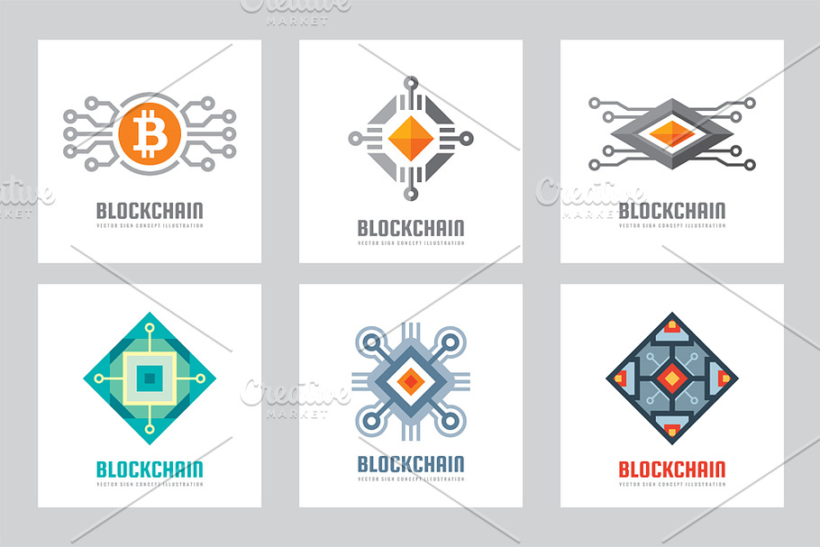Blockchain Cryptocurrency Logo in Logo Templates - product preview 8