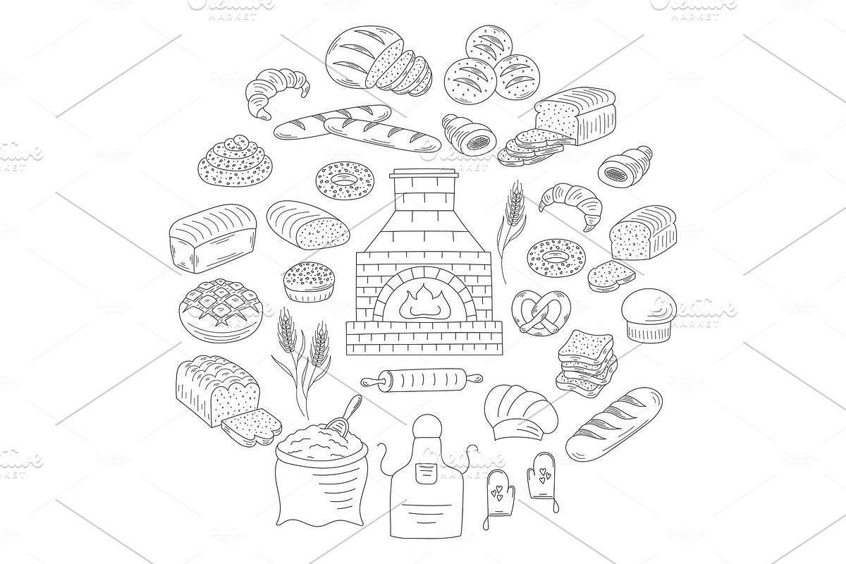 Bakery and pastry collection  in Illustrations - product preview 8