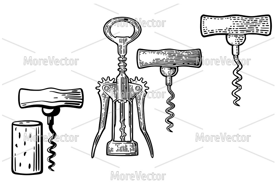Wing and basic corkscrew, corck in Illustrations - product preview 8